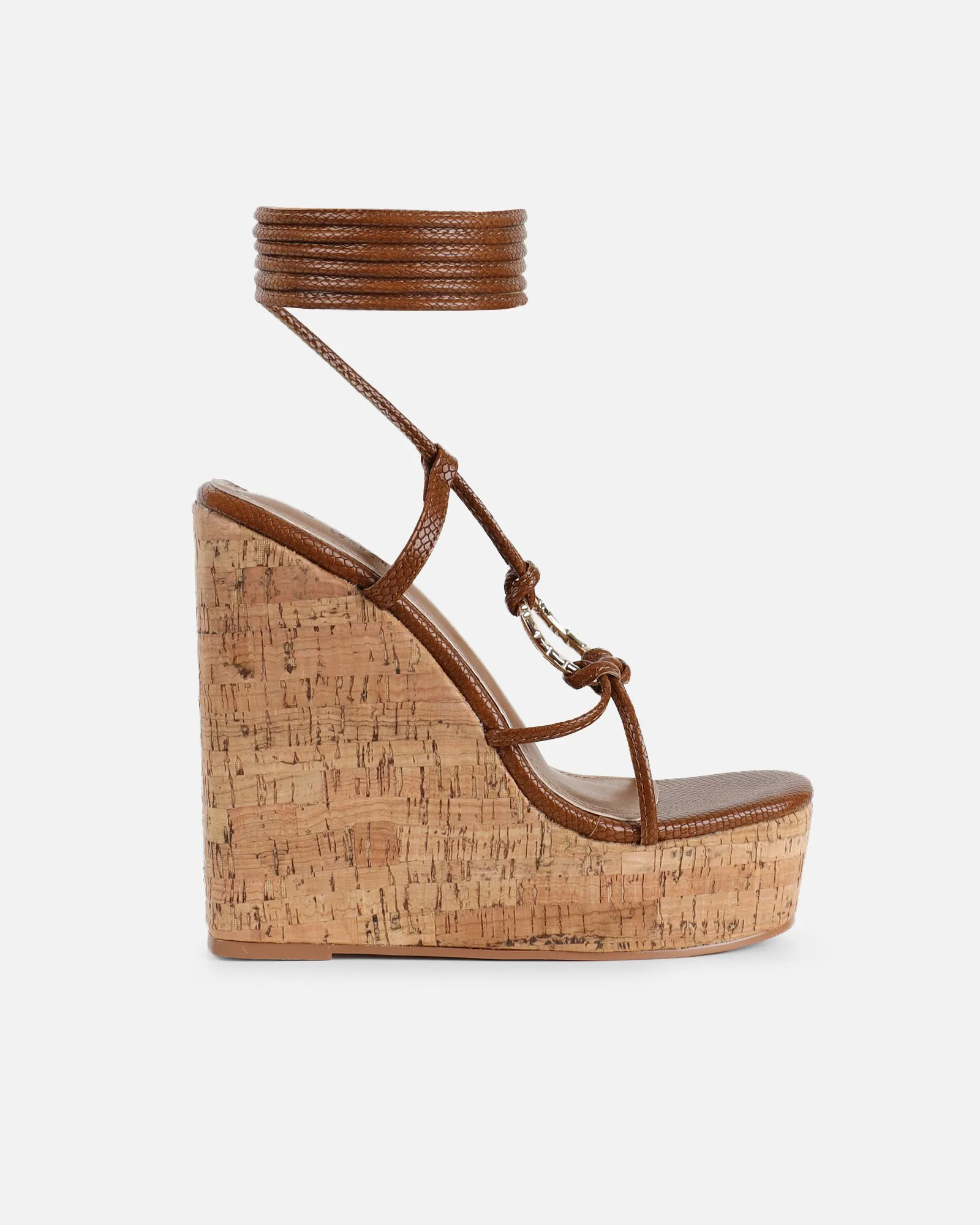 Jadey Tan Snake Gold Detail Wedge Heels sold by Simmi London product image thumbnail 2