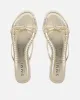 Char Gold Metallic Bow Sandals sold by Simmi London