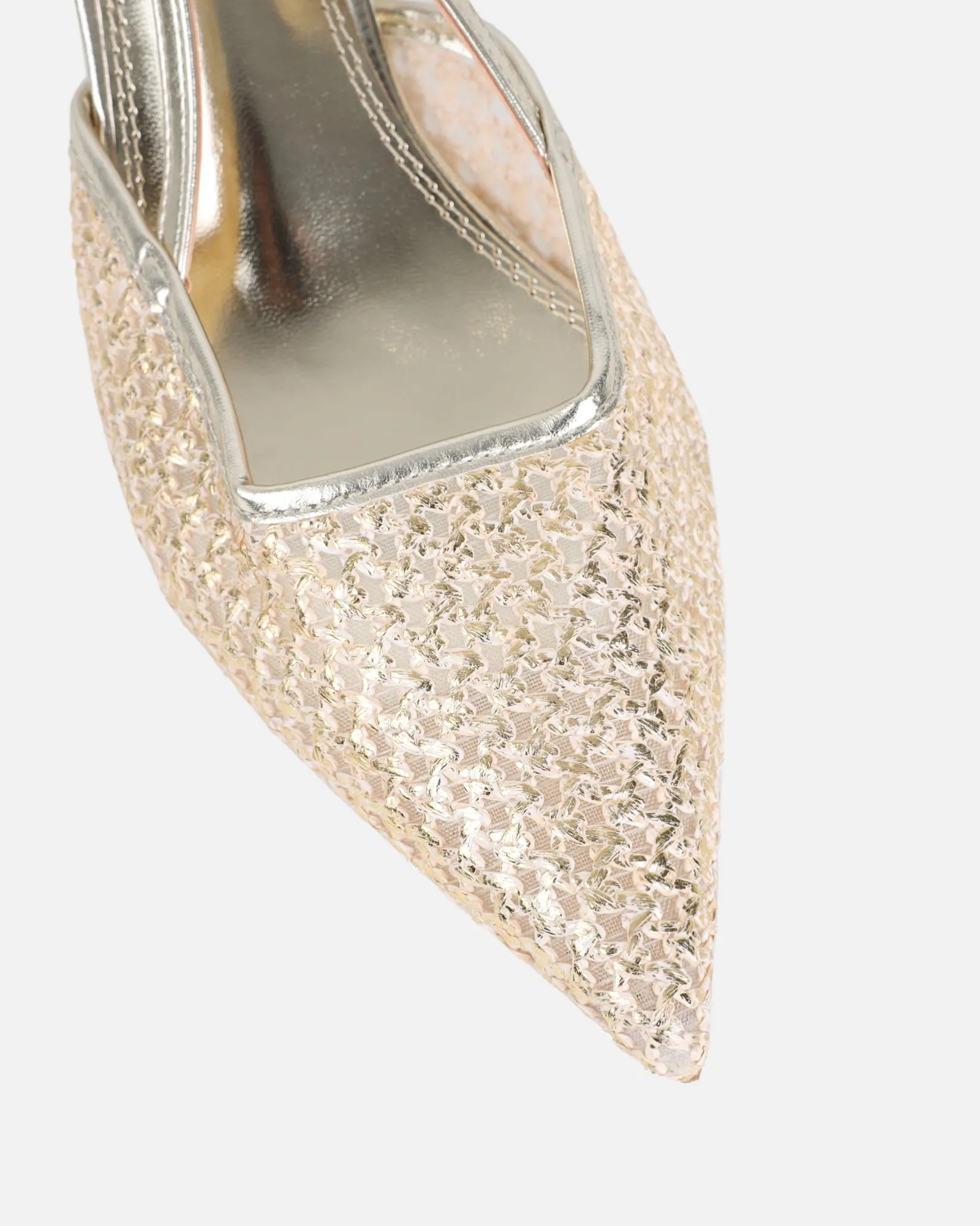 Filo Gold Woven Slingback Courts sold by Simmi London product image thumbnail 4