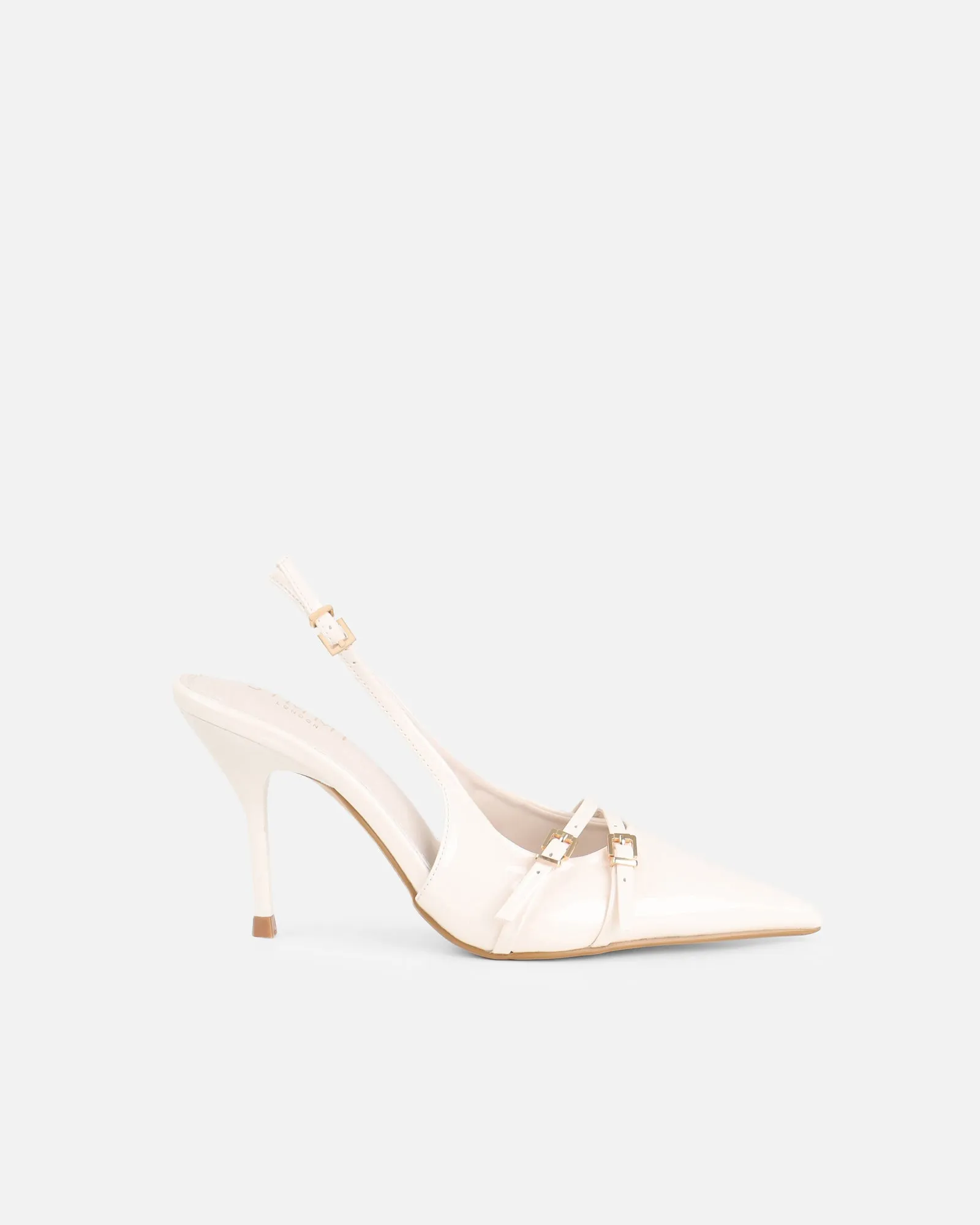 Marika White Patent Buckle Detail Slingback Courts sold by Simmi London product image thumbnail 2