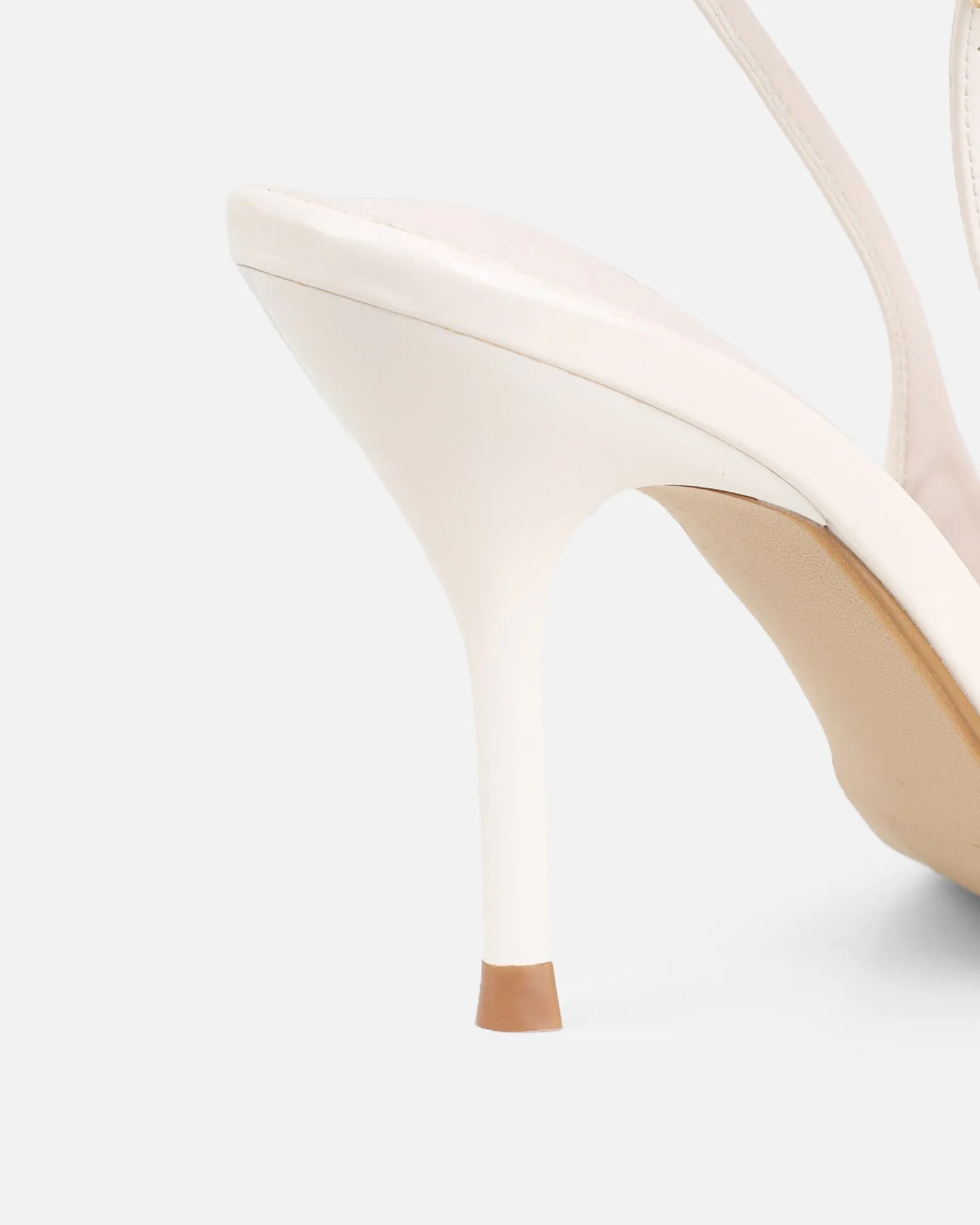 Marika White Patent Buckle Detail Slingback Courts sold by Simmi London product image thumbnail 3