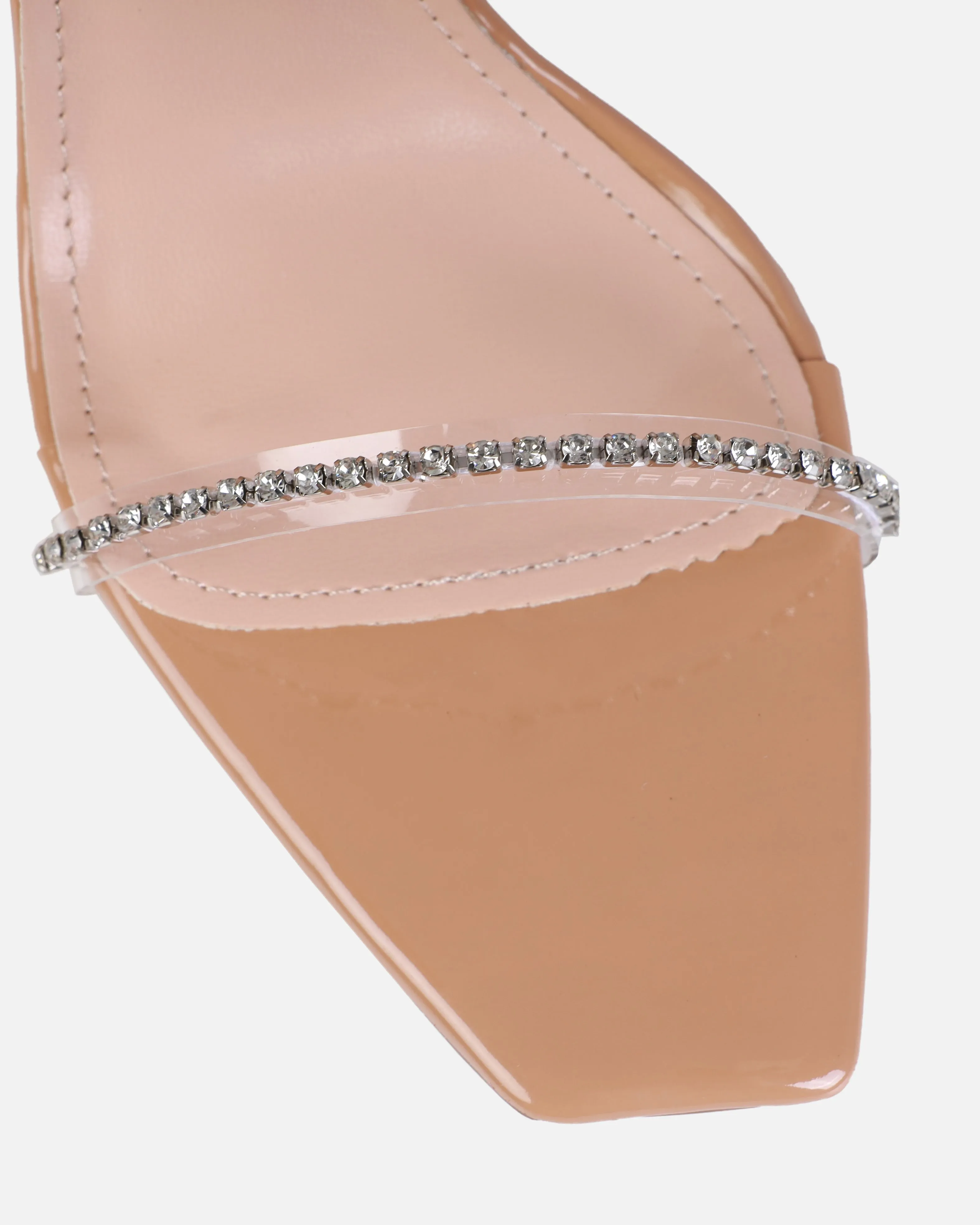 Emersyn Nude Patent Clear Diamante High Heels sold by Simmi London product image thumbnail 4