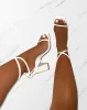 Gamela White Strappy Block Heels sold by Simmi London