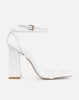 Gamela White Strappy Block Heels sold by Simmi London
