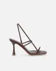 Allegra Chocolate Strappy Heeled Sandals sold by Simmi London