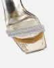 Pena Gold Mirror Diamante Heeled Sandals sold by Simmi London