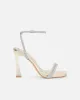 Pena Gold Mirror Diamante Heeled Sandals sold by Simmi London