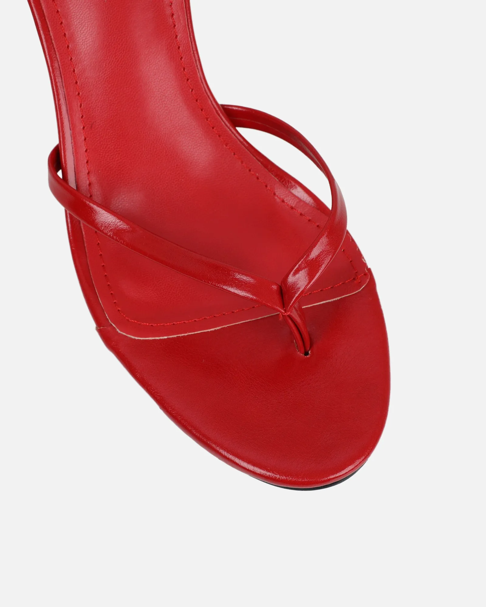 Deanna Red Shiny Toe Thong Low Heeled Sandals sold by Simmi London product image thumbnail 4