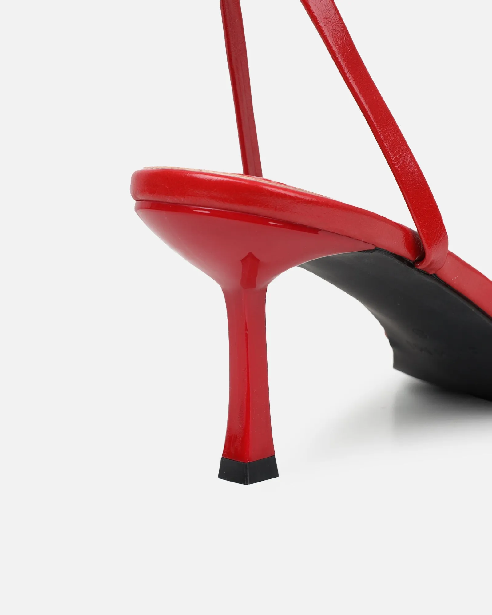 Deanna Red Shiny Toe Thong Low Heeled Sandals sold by Simmi London product image thumbnail 3