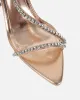 Thesus Rose Gold Mirror Diamante Heeled Sandals sold by Simmi London