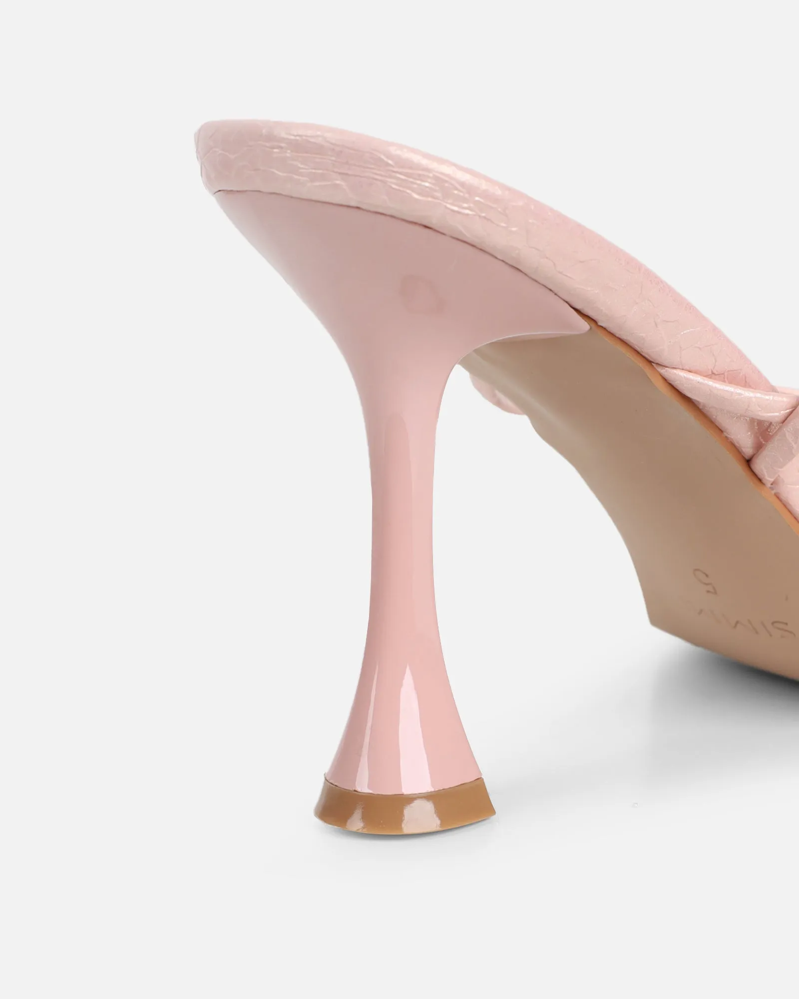 Pixar Pink Metallic Tie Up Heeled Sandals sold by Simmi London product image thumbnail 3