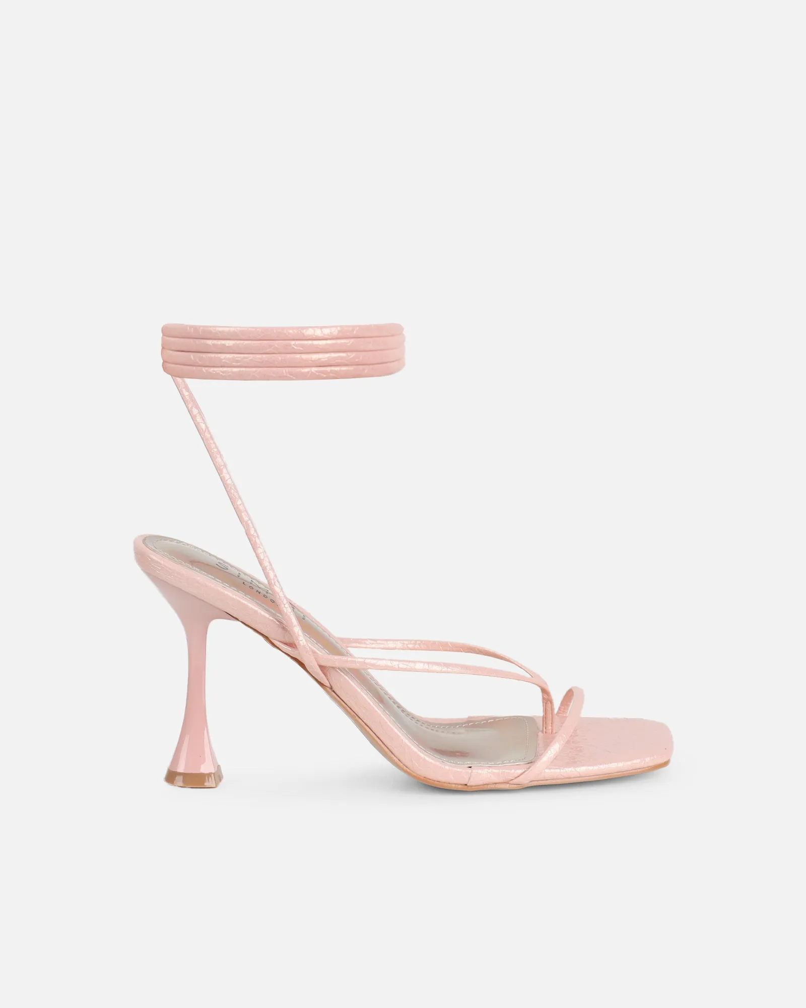 Pixar Pink Metallic Tie Up Heeled Sandals sold by Simmi London product image thumbnail 2