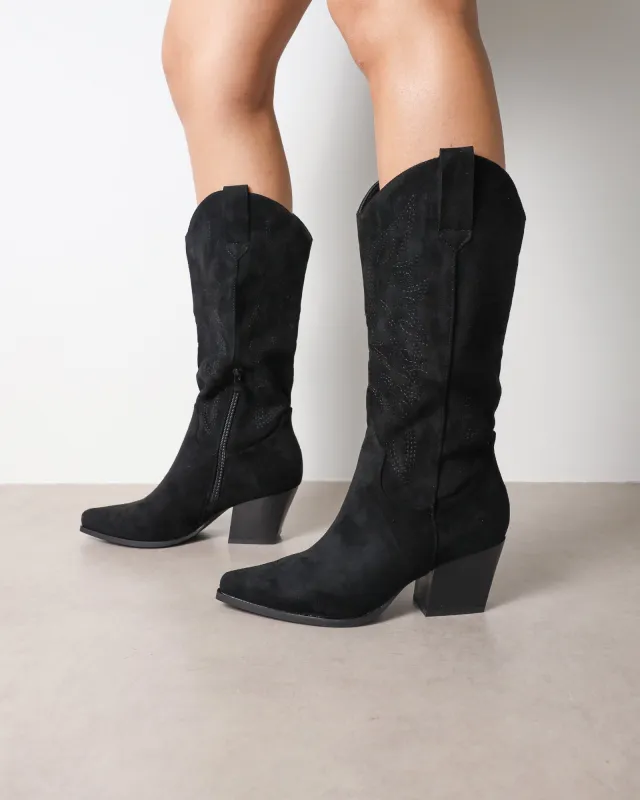 Carter Black Western Cowboy Boots sold by Simmi London