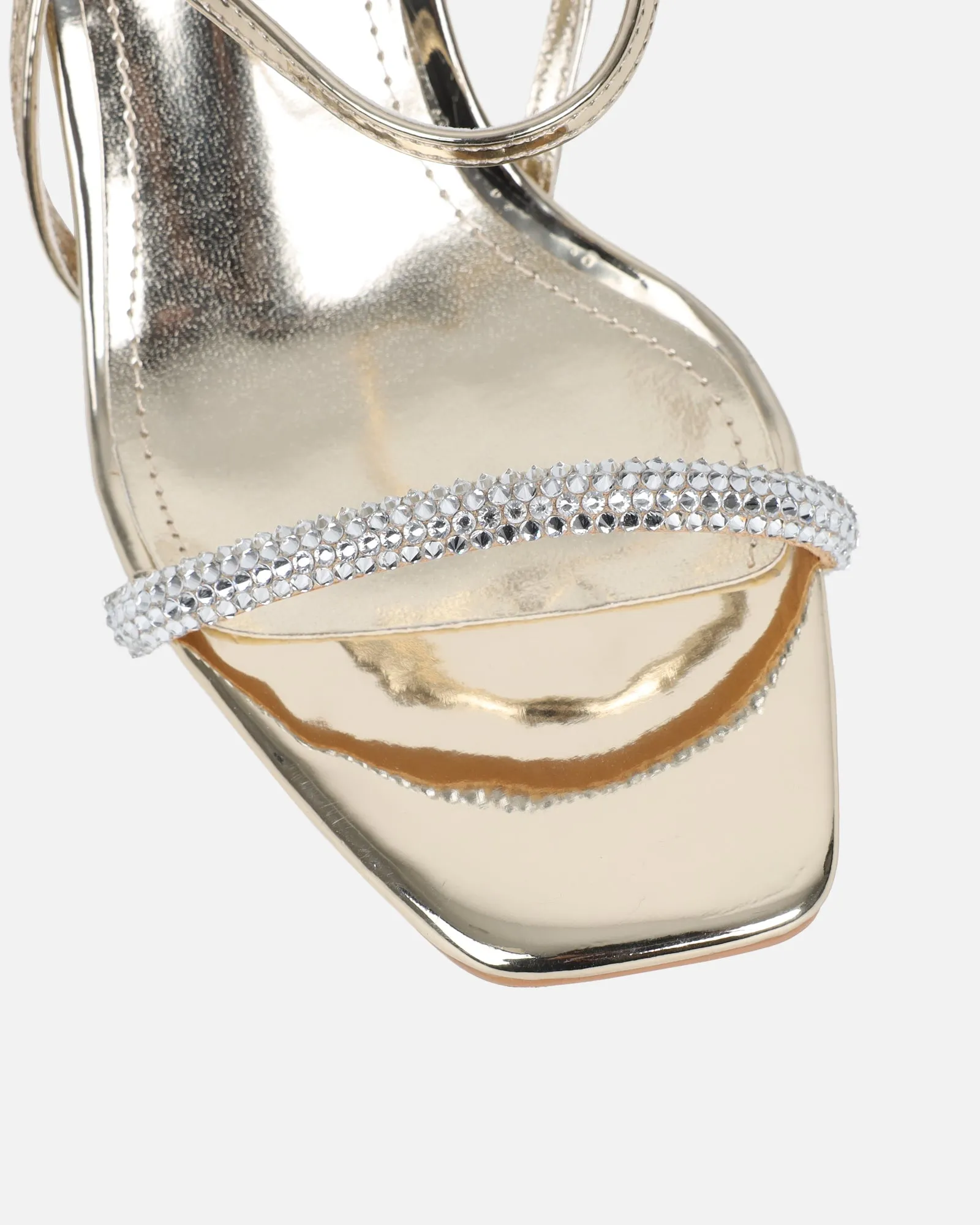 Gillespie Gold Mirror Diamante Heeled Sandals sold by Simmi London product image thumbnail 4