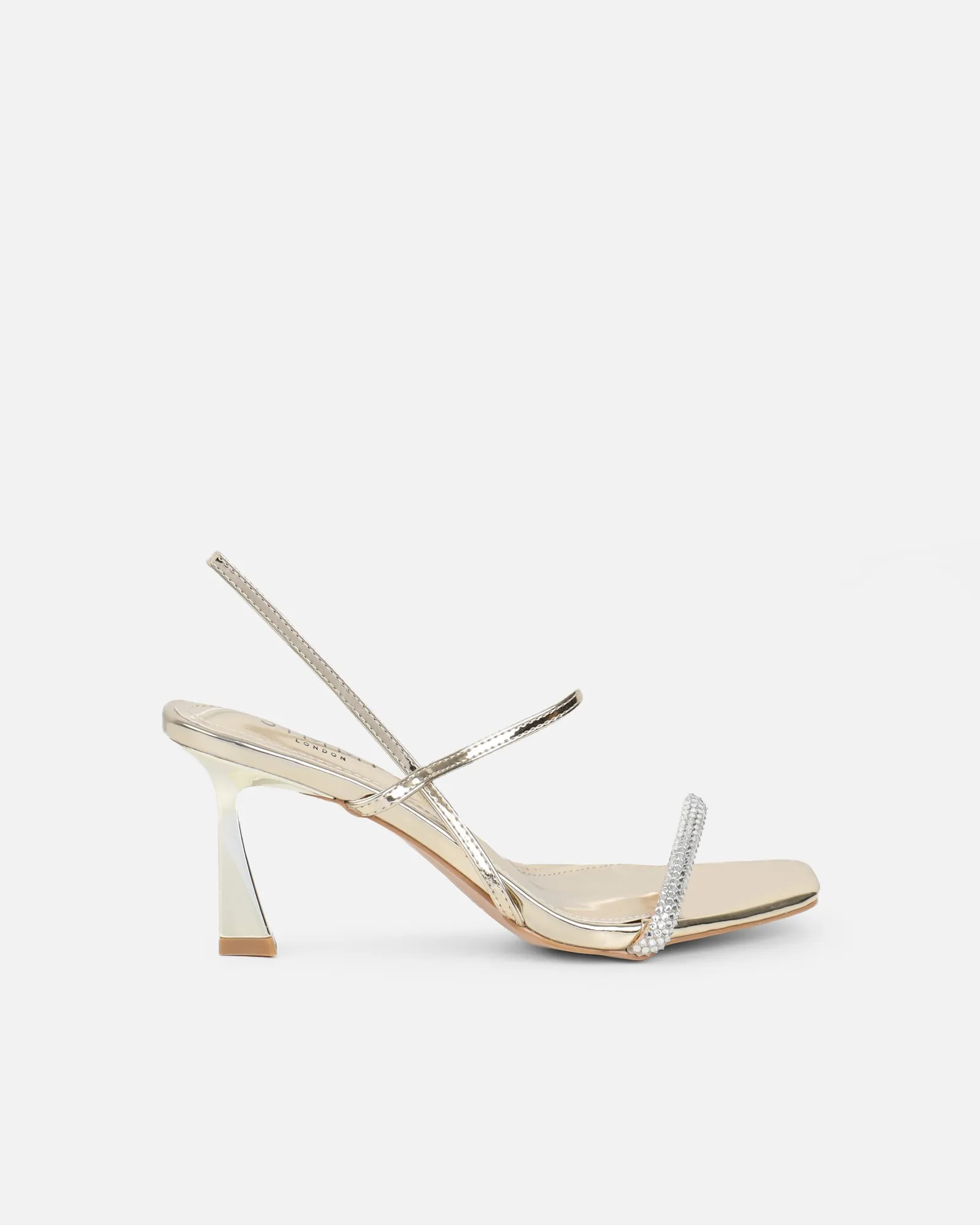 Gillespie Gold Mirror Diamante Heeled Sandals sold by Simmi London product image thumbnail 3