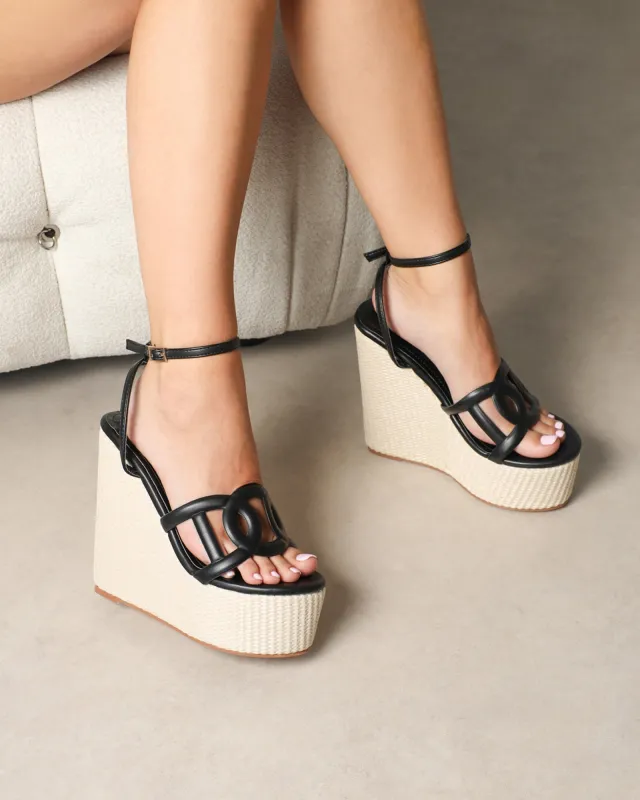 Martha Black Espadrille Wedges sold by Simmi London