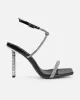 Rainbow Black Faux Snake Print Diamante Heels sold by Simmi London