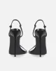 Nolan Wide Fit Black Strappy Square Toe Stiletto Heels sold by Simmi London