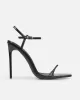 Nolan Wide Fit Black Strappy Square Toe Stiletto Heels sold by Simmi London