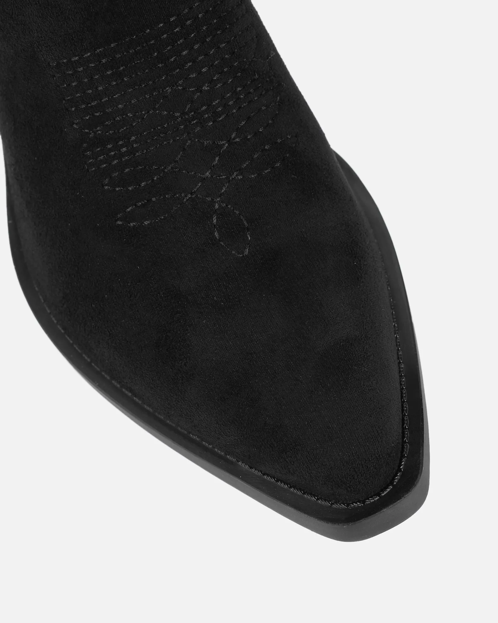 Marsha Black Suede Embroidered Western Calf Boot sold by Simmi London product image thumbnail 4