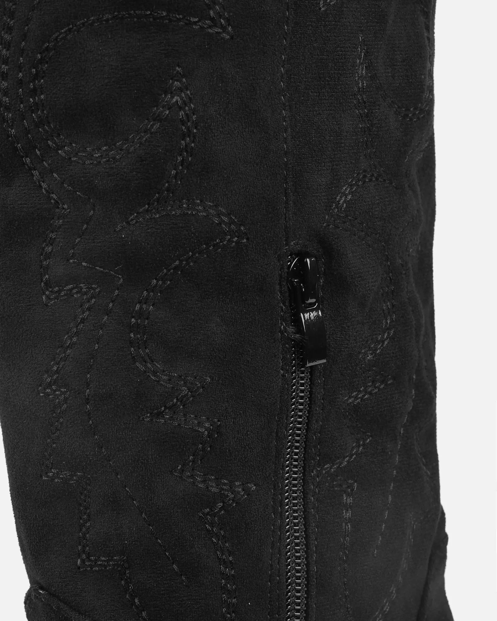 Marsha Black Suede Embroidered Western Calf Boot sold by Simmi London product image thumbnail 3