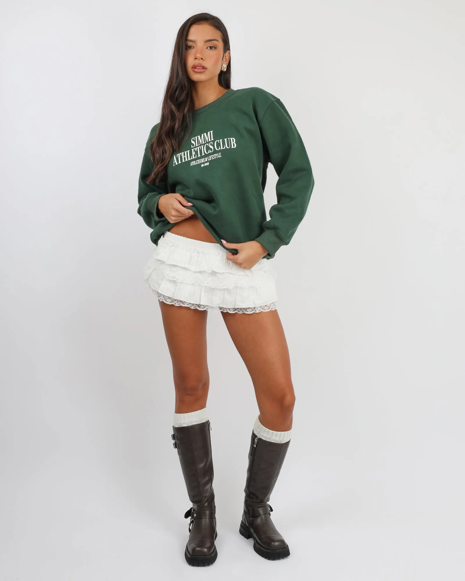 Ashby Simmi Studios Athletics Sweatshirt in Pine Green sold by Simmi London product image thumbnail 2