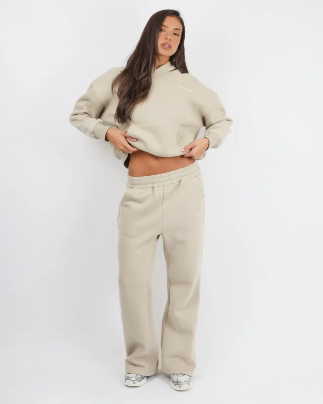 Colby Essentials Flared Joggers in Cashew sold by Simmi London