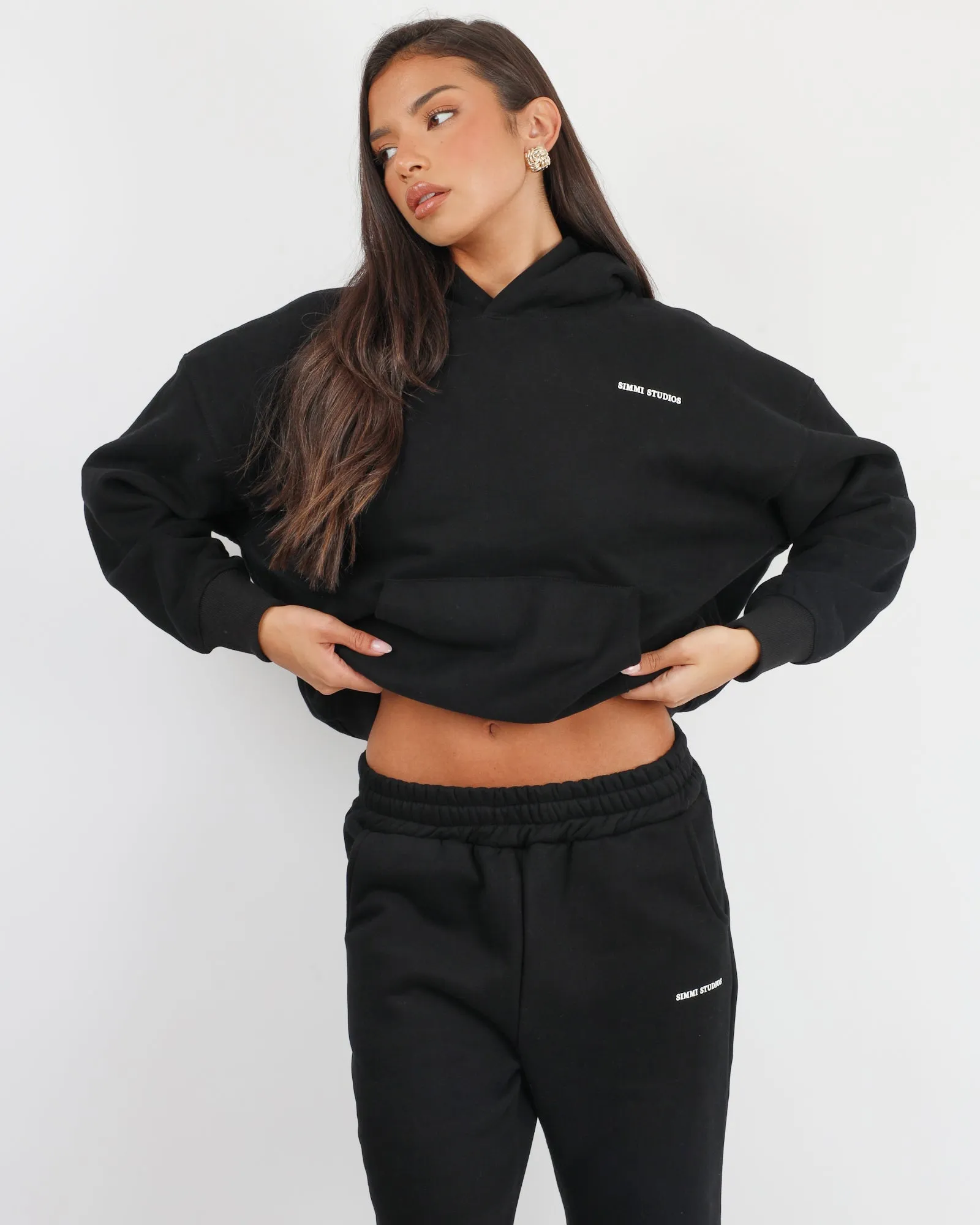 Maeve Simmi Studios Essentials Hoodie in Black sold by Simmi London