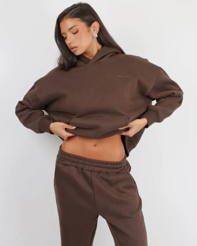 Maeve Simmi Studios Essentials Hoodie in Chestnut sold by Simmi London