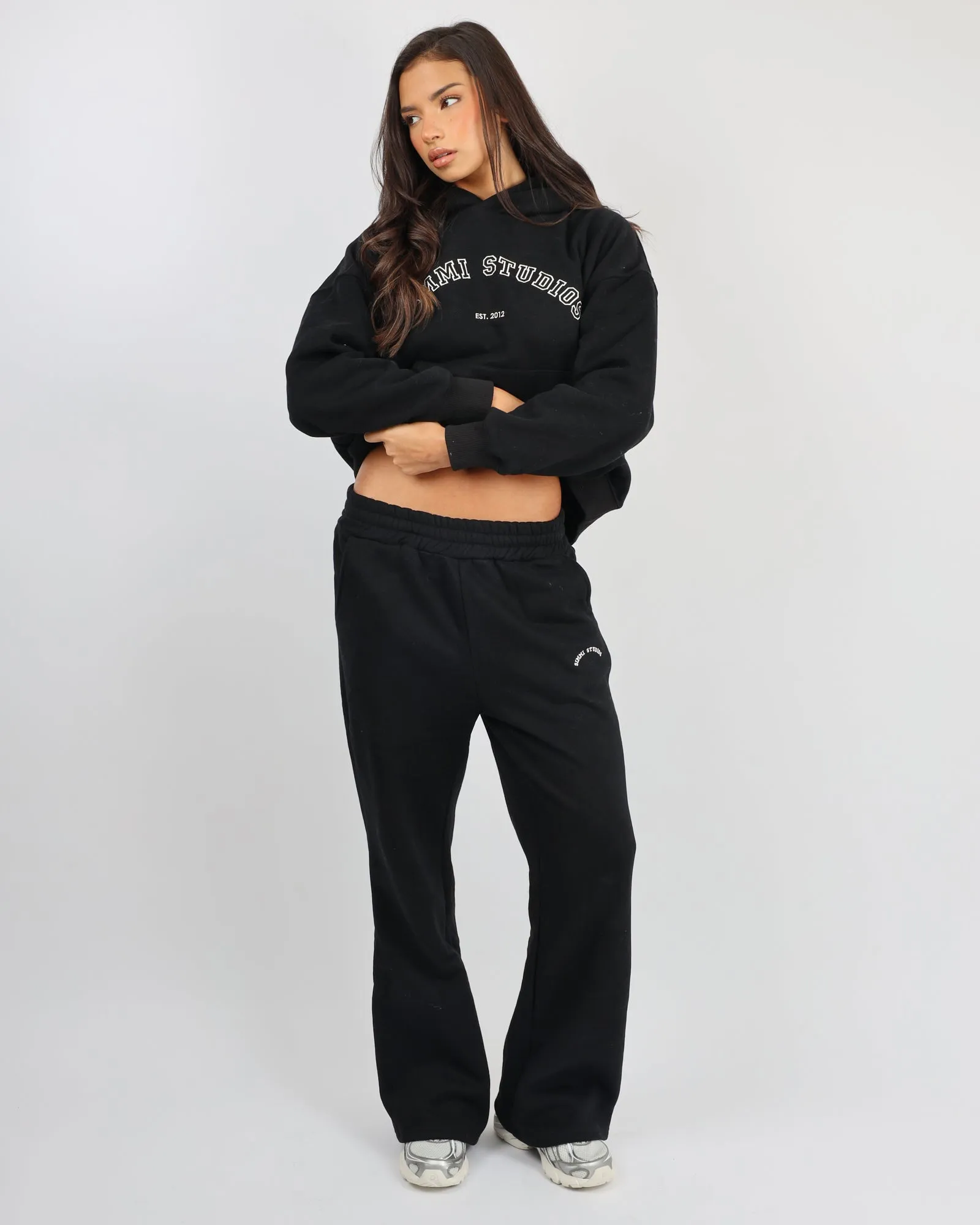 Colby Simmi Studios Varsity Flared Joggers in Black sold by Simmi London product image thumbnail 2