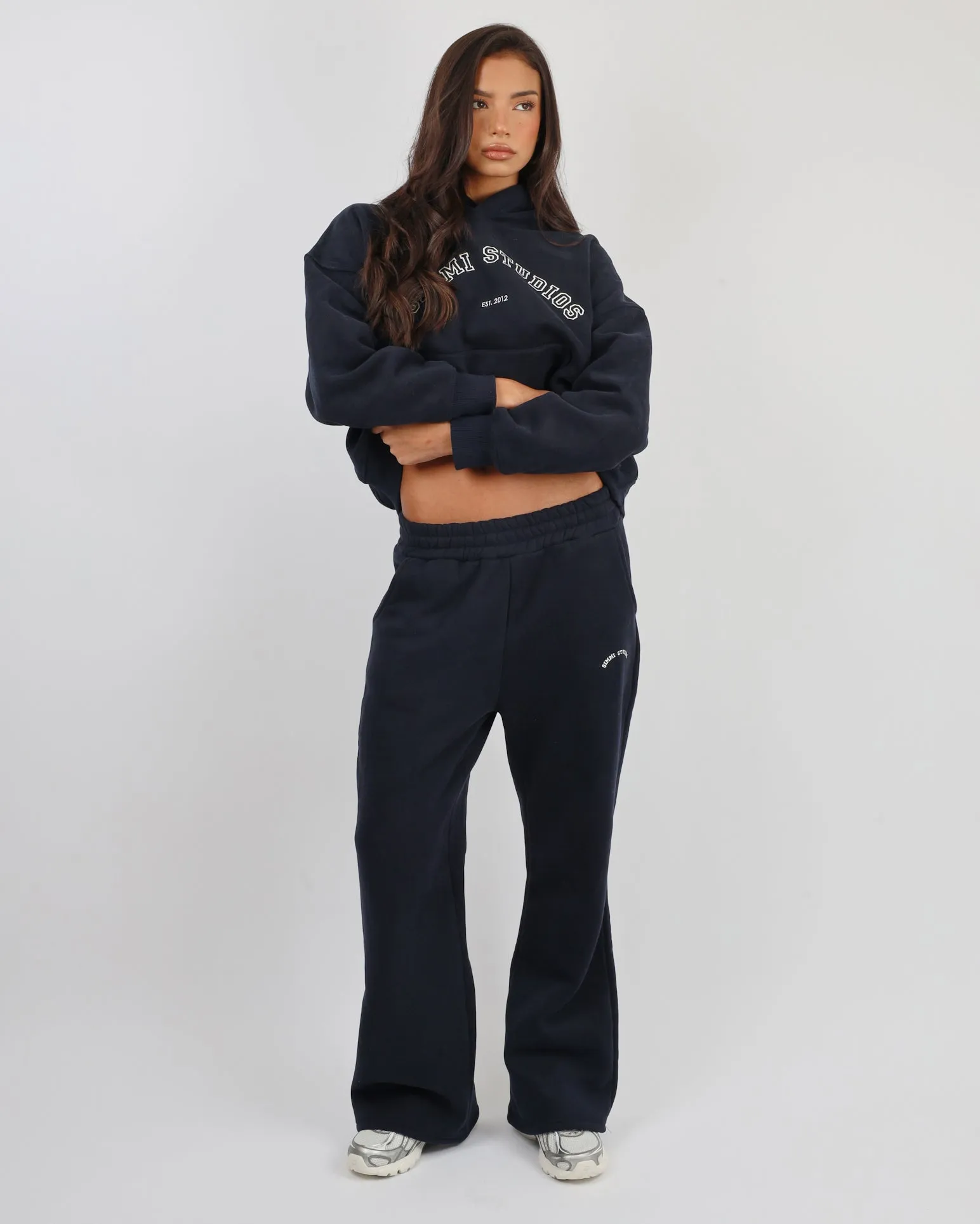 Colby Simmi Studios Varsity Flared Joggers in Oxford Blue sold by Simmi London product image thumbnail 2