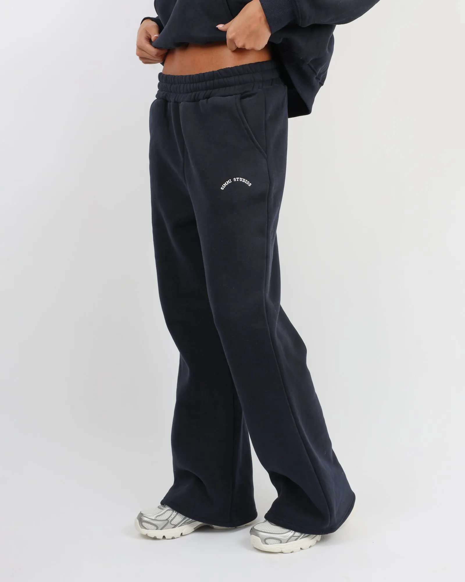 Colby Simmi Studios Varsity Flared Joggers in Oxford Blue sold by Simmi London product image thumbnail 4