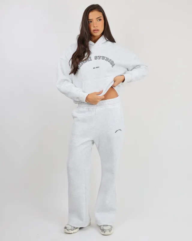 Colby Varsity Flared Joggers in Pebble Grey sold by Simmi London