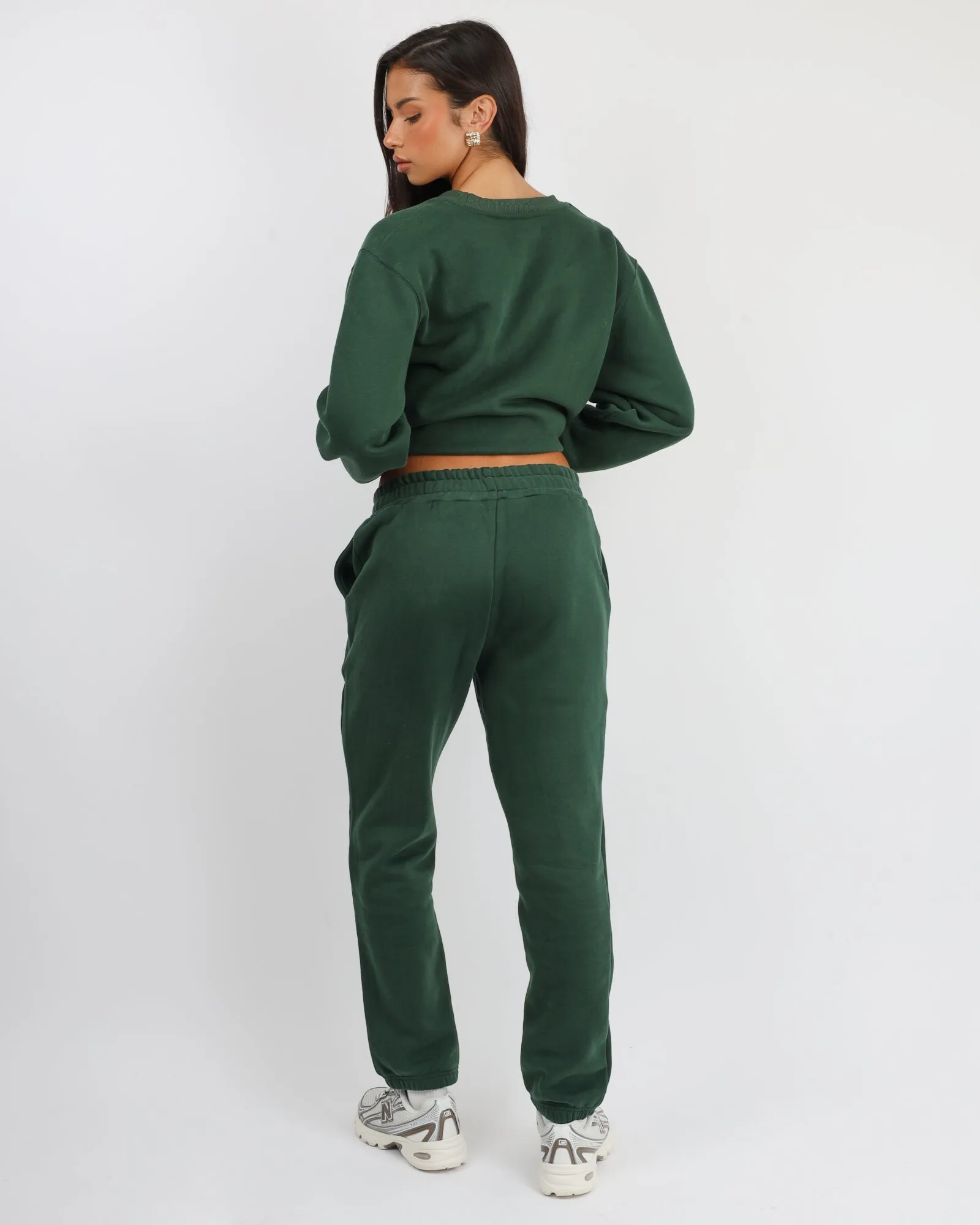 Ashby Simmi Studios Varsity Slogan Sweatshirt in Pine Green sold by Simmi London product image thumbnail 5