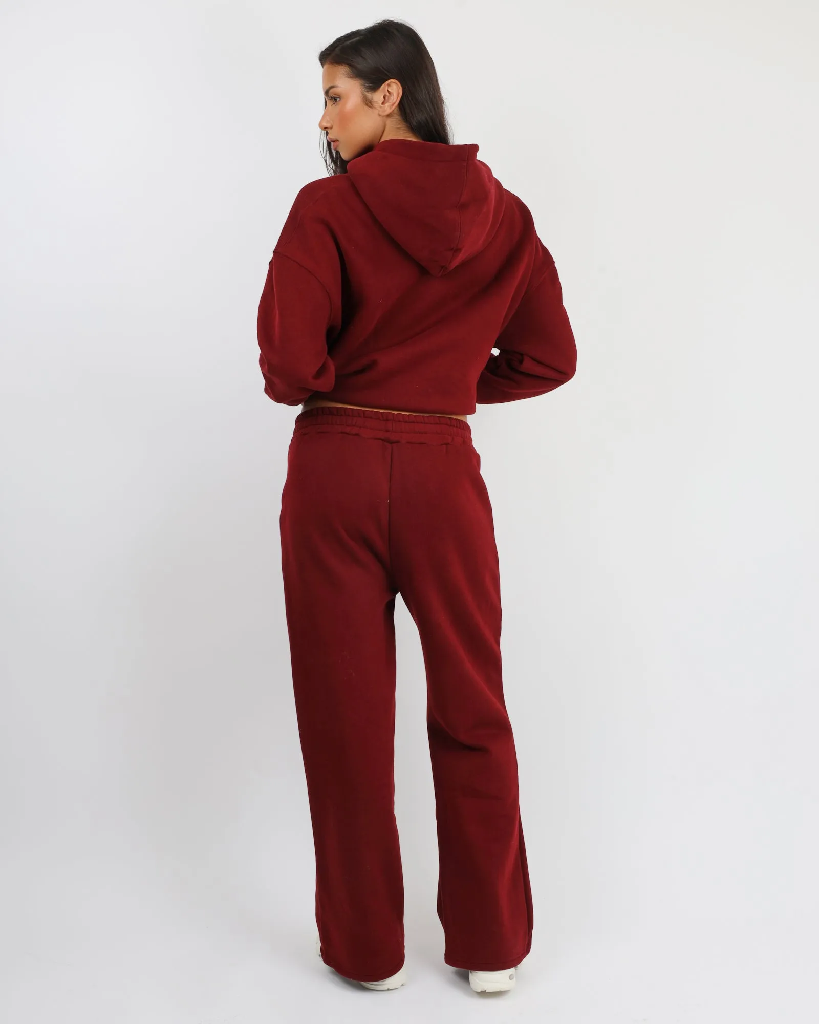 Maeve Simmi Studios Varsity Slogan Hoodie in Cranberry sold by Simmi London product image thumbnail 5