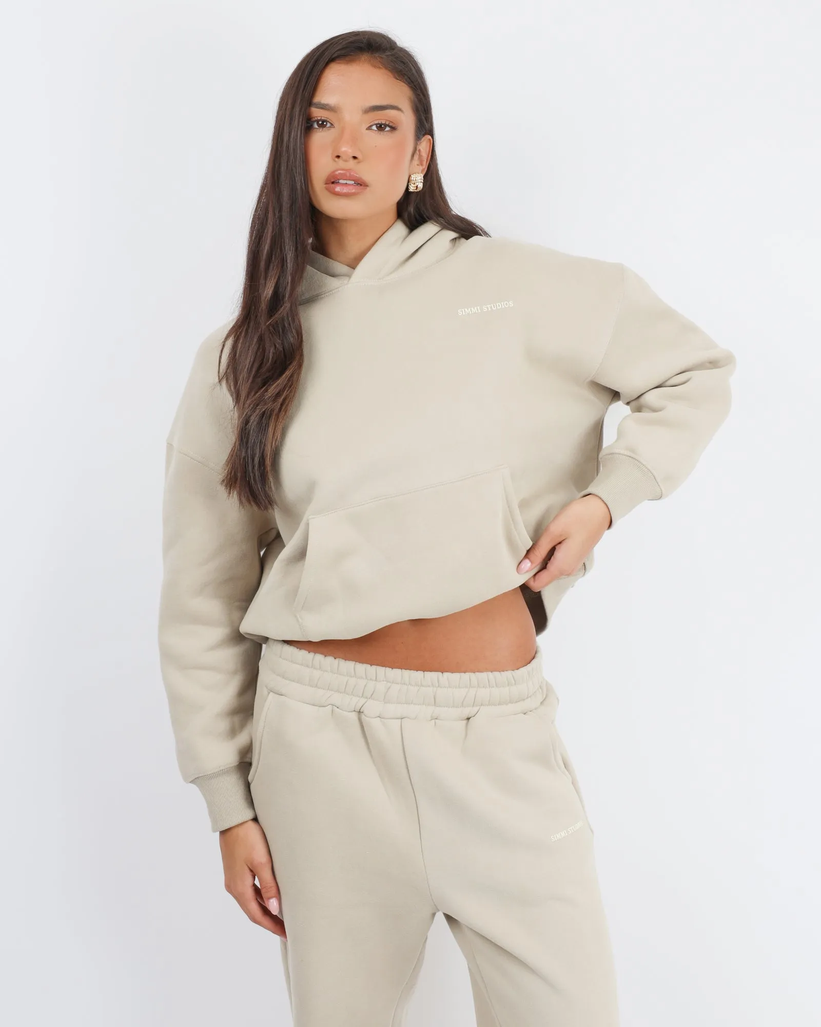 Maeve Simmi Studios Essentials Hoodie in Cashew sold by Simmi London