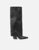 Kiarra Black Western Foldover Heeled Boots sold by Simmi London