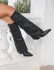 Kiarra Black Western Foldover Heeled Boots sold by Simmi London