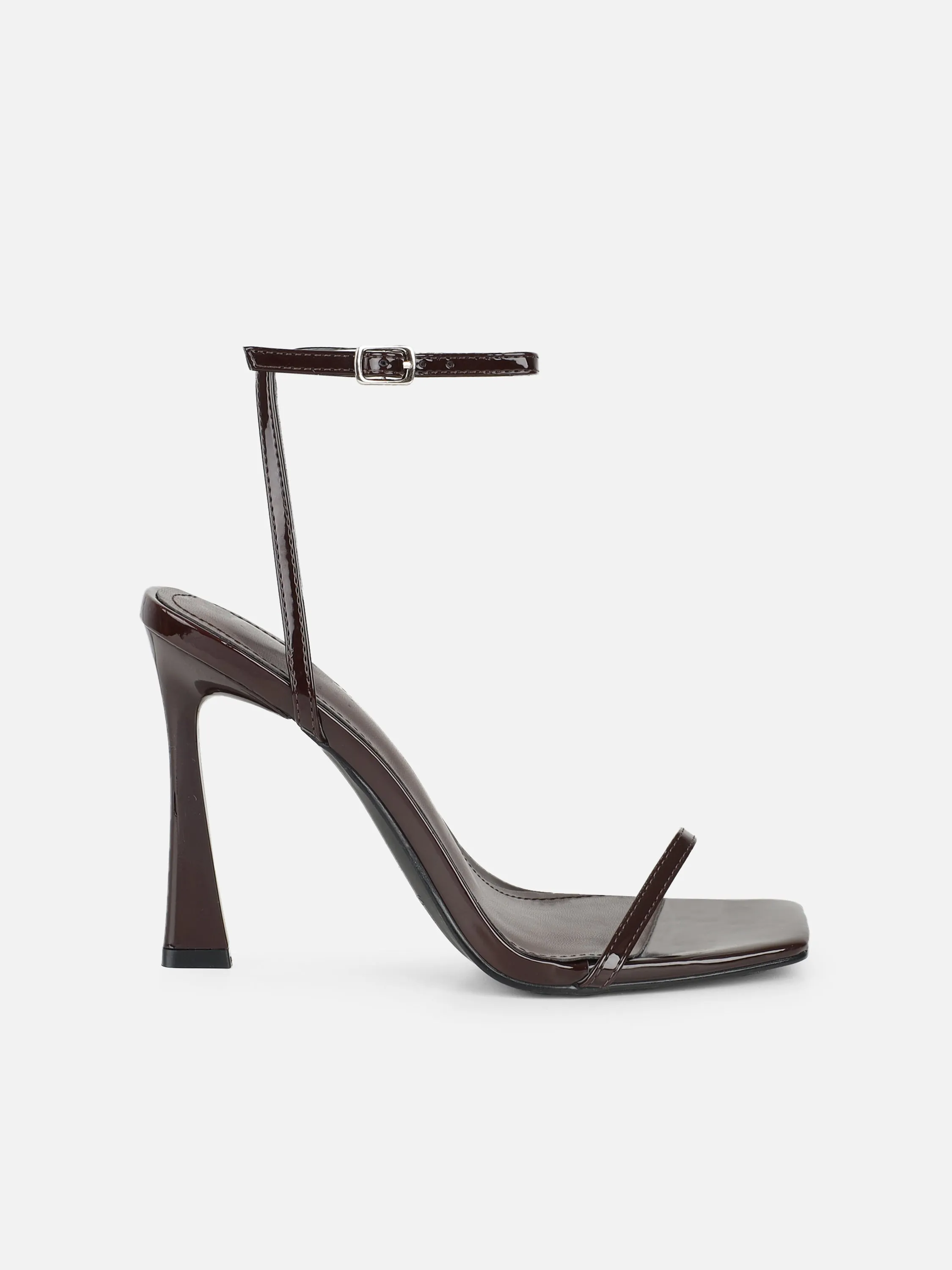 Apple Brown Patent Flared Heeled Sandals sold by Simmi London product image thumbnail 2