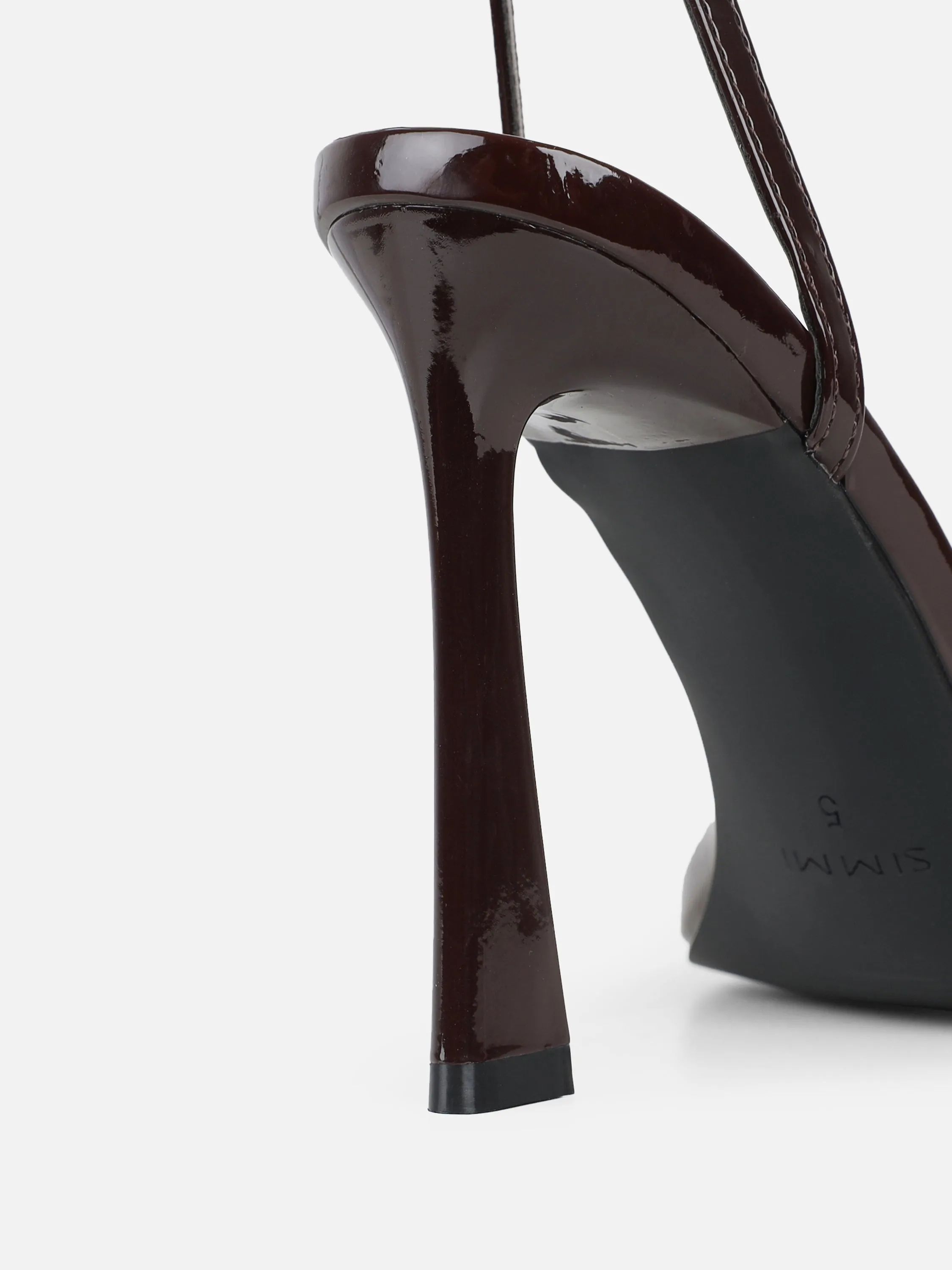 Apple Brown Patent Flared Heeled Sandals sold by Simmi London product image thumbnail 3