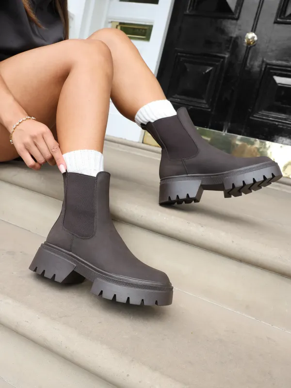 Judd Brown Suede Chunky Chelsea Boots sold by Simmi London