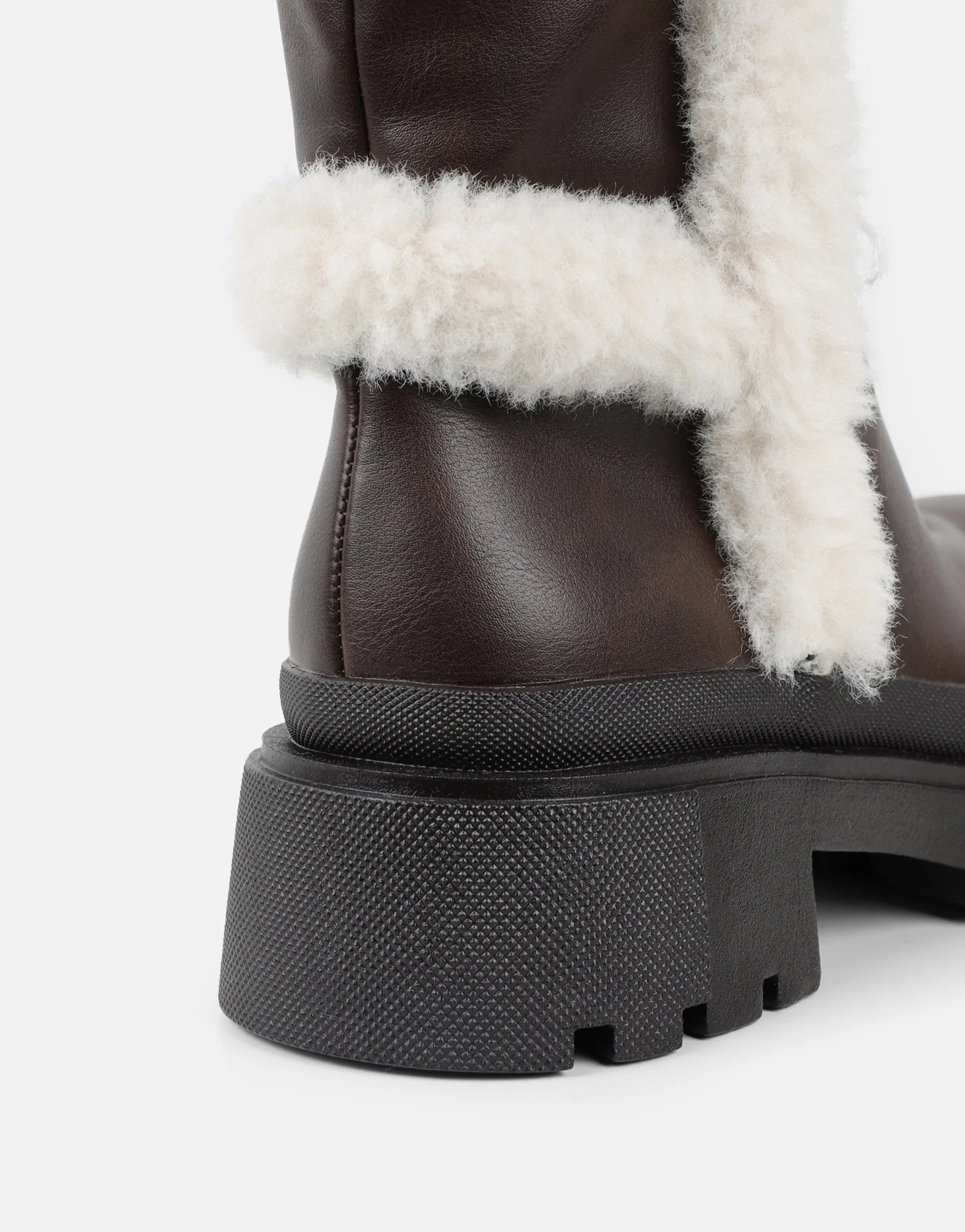 Earhart Brown Faux Fur Detail Chunky Boots sold by Simmi London product image thumbnail 2