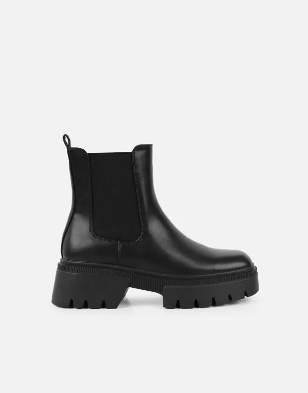 Judd Black Chunky Chelsea Boots sold by Simmi London