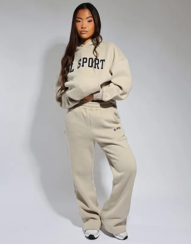 Colby Simmi Studios SL Sport Flared Joggers in cashew sold by Simmi London