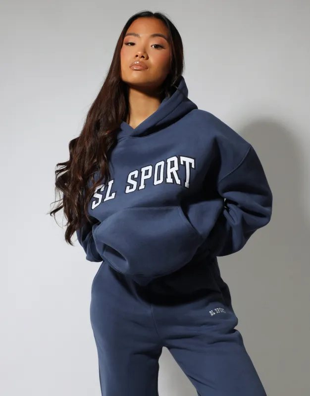 Maeve Simmi Studios SL Sport hoodie in vintage blue sold by Simmi London