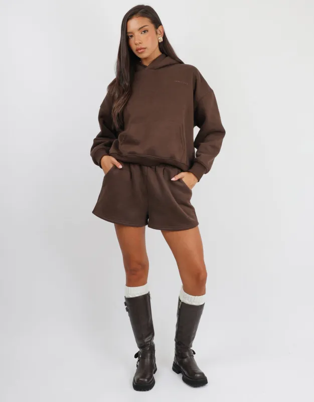 Winslow Simmi Studios Essentials Shorts in Brown sold by Simmi London