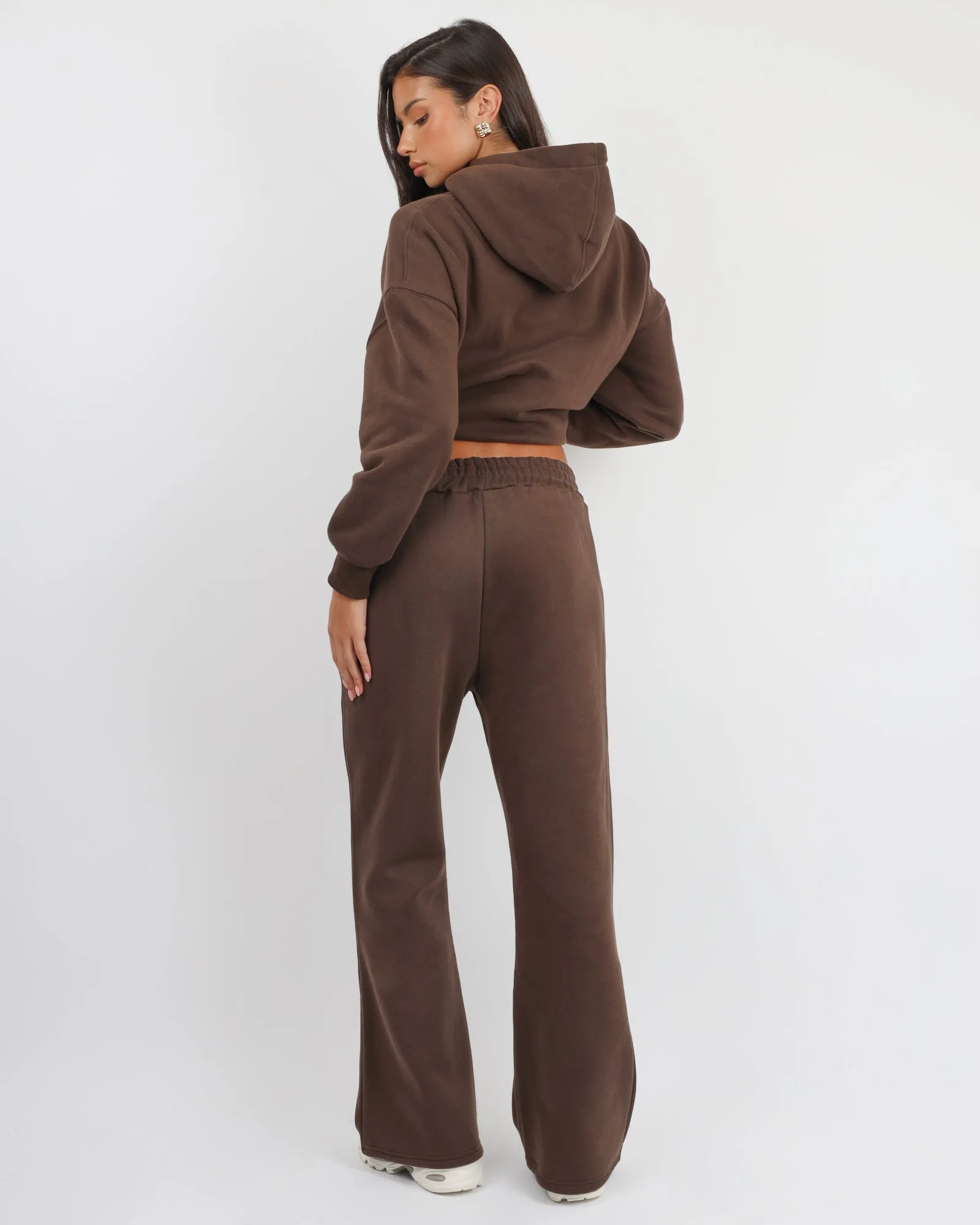 Mia Simmi Studios Essentials Flared Joggers in Brown sold by Simmi London product image thumbnail 3