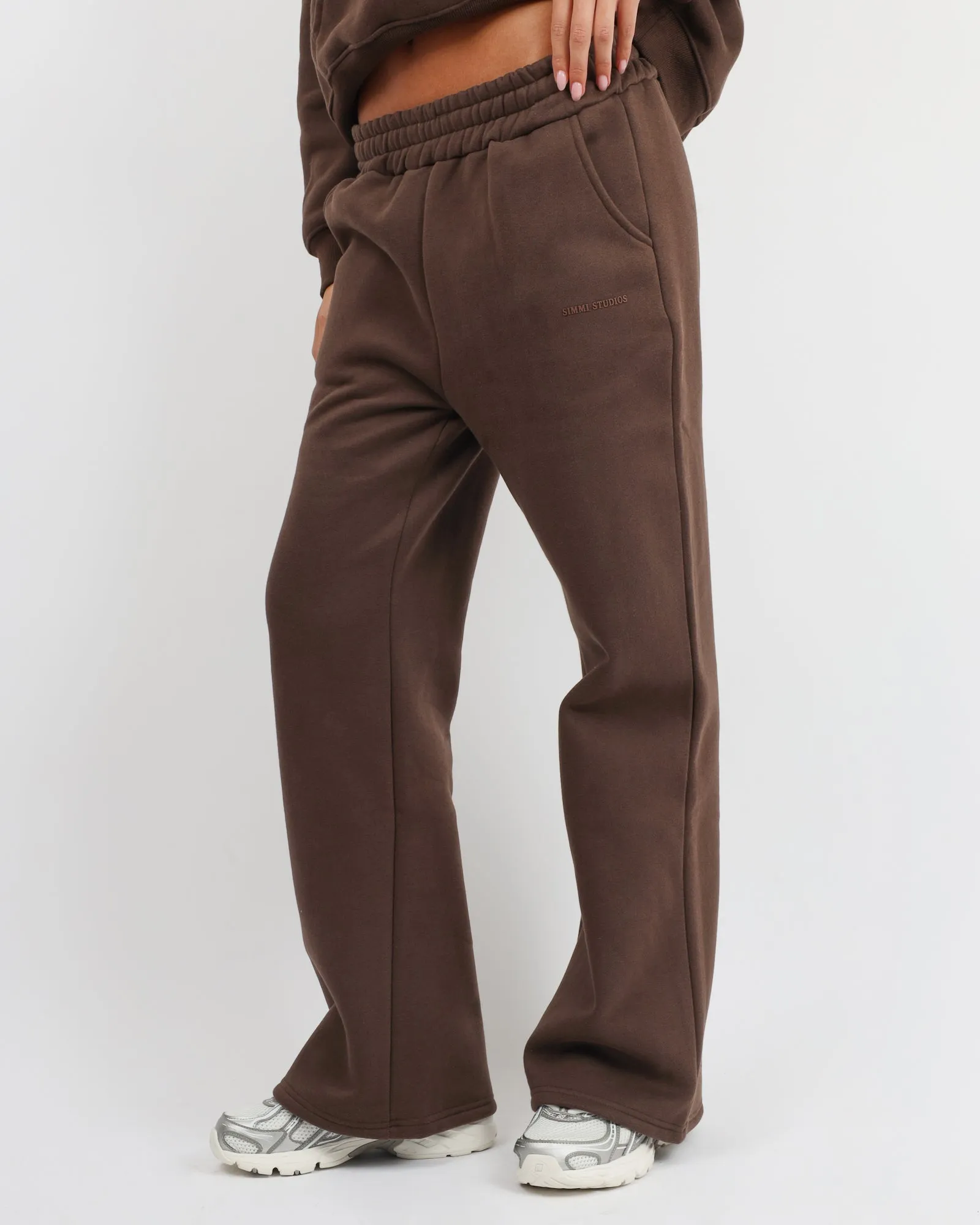 Mia Simmi Studios Essentials Flared Joggers in Brown sold by Simmi London product image thumbnail 4