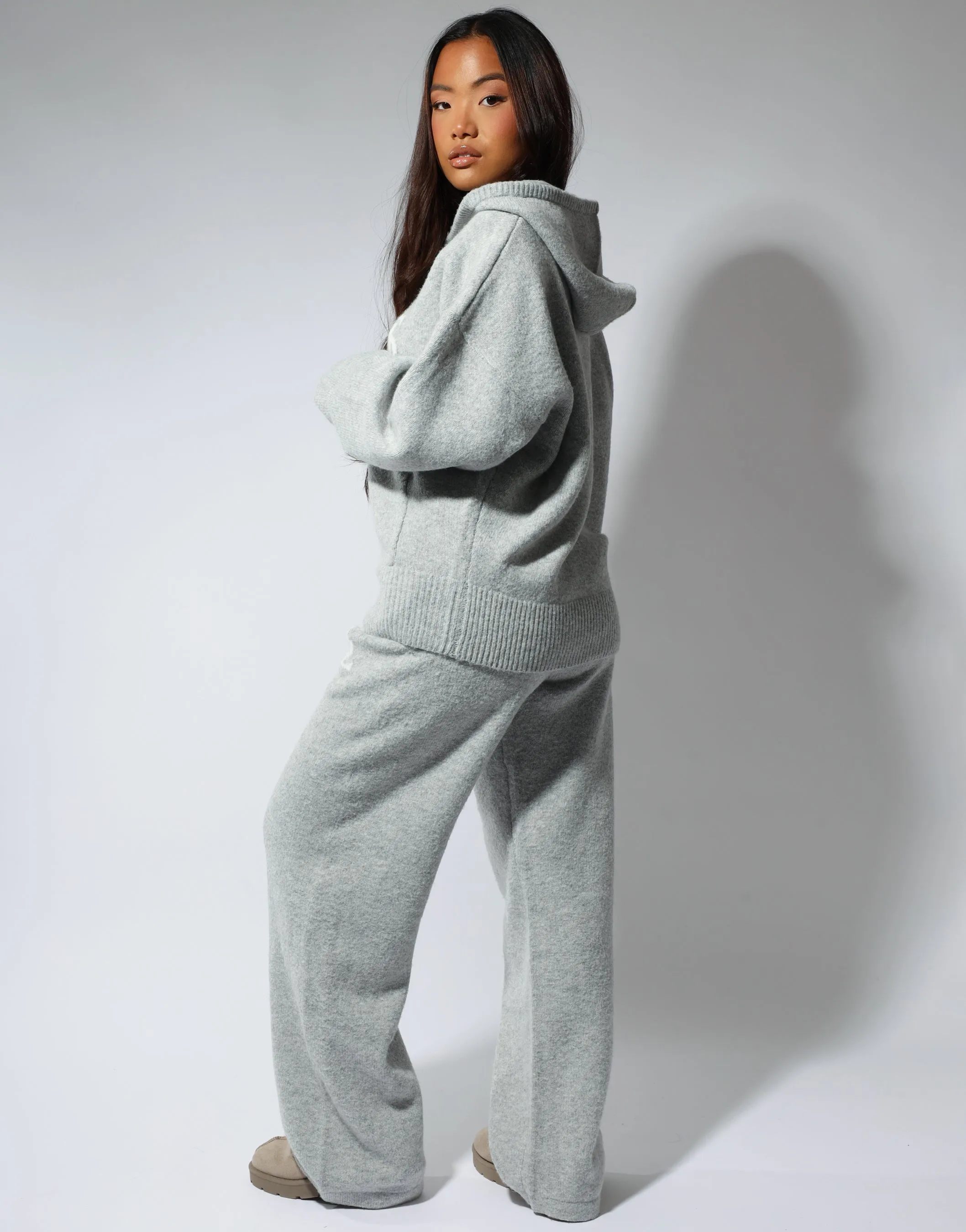 Romy Simmi Studios Chunky Knit Trousers In Light Grey sold by Simmi London product image thumbnail 4