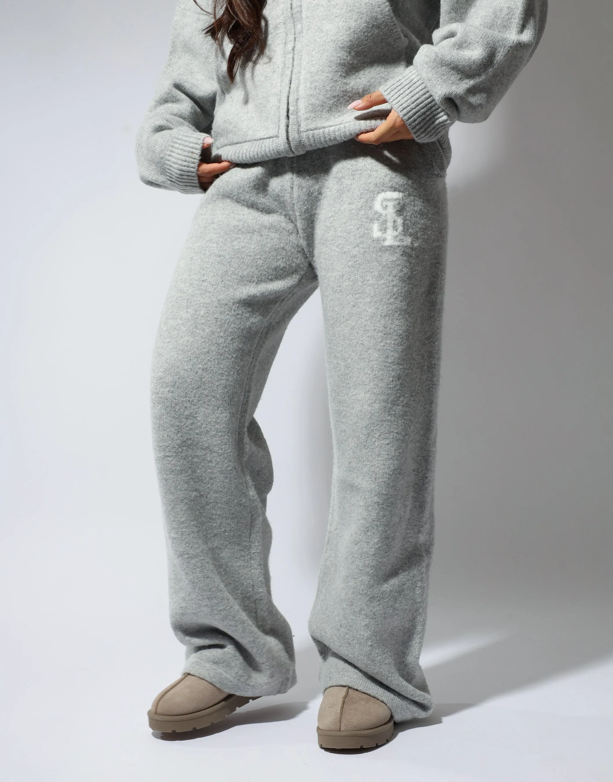 Romy Simmi Studios Chunky Knit Trousers In Light Grey sold by Simmi London product image thumbnail 2